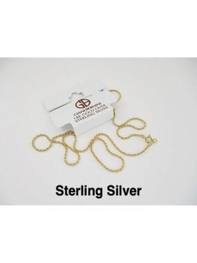 18KT Gold over Sterling Silver 18" Rope Necklace